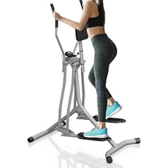 Physionics Cross Trainer ar LCD displeju lietošanai mājās ar sirdsdarbības sensoru un vēdera atbalstu. Mājas trenažieris, Steperis, kardiotreneris, nūjotājs