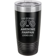 This Is What An Awesome PawPaw Looks Like, doppelwandig, isoliert, Edelstahl, 590 ml, LKW, Auto, Reise, Kaffeetasse mit Deckel, Schwarz