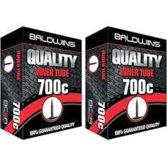 700c Baldwins velosipēda iekšējās caurules 700 x 20 C līdz 25 C (der visiem 20 C, 22 C, 23 C, 25 C) 40 mm gari Presta/Franču vārsti (2 iepakojumā)