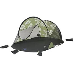 10T Outdoor Equipment 1182764245 Uznirstoša pludmales nojume ar ziedu dizainu 2 personām Zaļa/melna