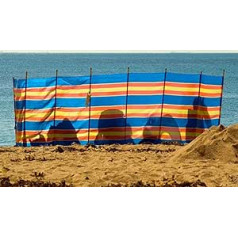 garden mile® Windbreak 10 Poles Heavy Duty Multi Colour Garden Beach Sunshade Holiday Caravan Camping 610x120cm