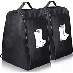 Clysee 2 Pack Black Boot Bag High Feet Galvassegas Vīriešu zābaki Ūdensizturīgi Melni Cowboy Ski Snovborda Jāšanas zābaki Apavu soma Pārnēsājams ceļojumu zābaku organizators, melns