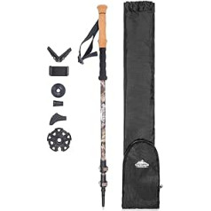 Cascade Mountain Tech Trekking Poles - Carbon Fiber Monopod for Walking or Hiking with Accessories, Bracket and Adjustable Quick Release Fasteners