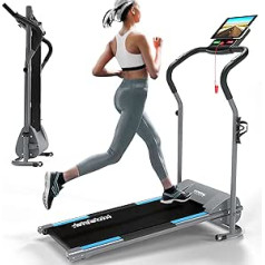 KINETIC SPORTS Elektrisches Laufband KST2500FX - Klappbarer Heimtrainer für Zuhause bis 10 km/h, mit LCD-Anzeige, Tablet Holder, Kompaktes Laufband Walking Pad für Zuhause und Büro