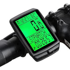 Lotvic velodators, velo odometrs ar lielu LCD ekrānu, 18 funkciju ūdensnecaurlaidīgs velosipēda spidometrs, bezvadu savienojums, 5 valodu iestatījumi, daudzfunkcionāli velodatori, velo spidometrs