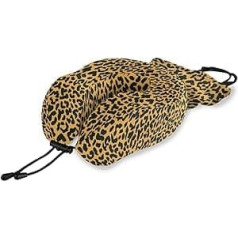 QMIN Travel Pillow Leopard Print Memory Foam Neck Pillow U Shaped Ergonomic Neck Pillow Travel Kit for Long Distance Aircraft Car Train