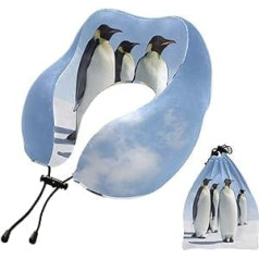 YOUJUNER ceļojumu spilvens Cute Penguin Memory Foam kakla spilvena atbalsta spilvens kakla spilvens