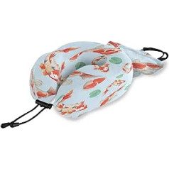 QMIN Travel Pillow Watercolor Japāņu Koi Fish, Memory Foam Kakla spilvena atbalsts, U-veida spilvens Ergonomisks kakla spilvens, Ceļojumu komplekts tālsatiksmes lidmašīnām, Autovilciens.