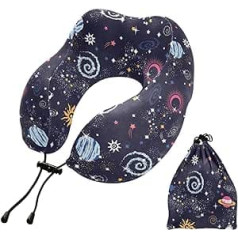 YOUJUNER Travel Pillow Universe Space Star Planet Memory Foam Neck Pillow Support Pillow Neck Pillow