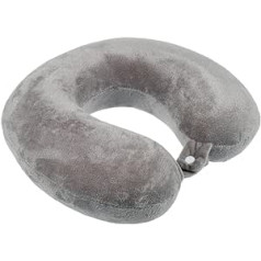 Invero Premium Memory Foam Neck Pillow, Compact, Lightweight, Soft, Ideal for Travel Luggage, Accessories for Long Travel, Sleeping, Camping and More, Grey