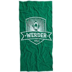 SV Werder Bremen vannas dvielis – ģerbonis – dušas dvielis 90 x 180 cm, roku dvielis zaļš – plus grāmatzīme I Love Bremen