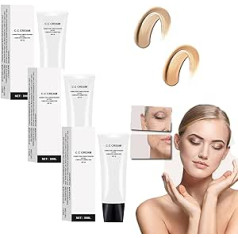 Canburn CC krēms, Cosmetics CC Cream 2022 jaunums - ādas toni regulējošs CC krēms SPF 43, krāsu koriģējošs pašregulējošs nobriedušai ādai, pilnībā pārklājošs tonālais krēms - dabīga apdare (dabiskā krāsa ~ 3 gab.)