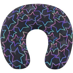 Neon Stars Travel Pillow Pārnēsājams kakla spilvens U formas spilvena automašīnas galvas balsts vīriešiem un sievietēm