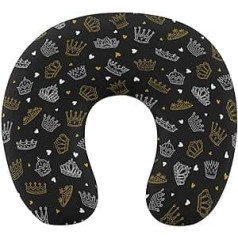 Gold White Crown Travel Pillow Pārnēsājams kakla spilvens U formas spilvena automašīnas galvas balsts sievietēm vīriešiem