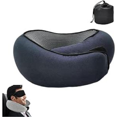 KEVGNRO Wander Plus Travel Pillow, Wander Plus Travel Neck Pillow, Memory Foam, Travel Neck Pillow, Wander Plus Neck Pillow for Sleeping, Travel, Hiking (Navy)