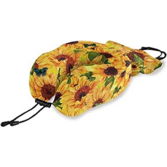 QMIN Reisekissen Sonnenblume Schmetterling Tier Muster Memory Foam Nackenkissen Unterstützung U-Form Kissen ergonomisches Nackenkissen Reisekit für Langstreckenflugzeuge Auto Zug