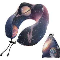 YOUJUNER Travel Pillow Earth Planet Memory Foam Kakla spilvena atbalsta spilvens Kakla spilvens