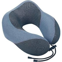 JMYSD Travel Pillow, Memory Foam Travel Neck Pillow, 360° Full Support of the Cervical Spine and Neck, U-Shaped Adjustable Neck Pillow, Blue