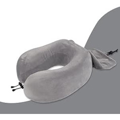 LeGDOr Neck Pillow Memory Foam Support Pillow Luxury Compact Lightweight Quick Pack for Camping Sleeping Rest Pillow Travel Pillow (Color : Light Grey, Size : 29x28cm)