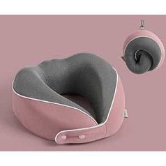 AUREIN Breathable Comfortable Portable Travel Pillow, Soft U Shaped Pillow, Neck Support Pillow, Suitable for Head and Neck Support (Rouge Pink) zhengzilu