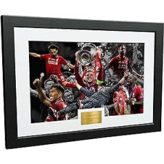 Komplekta somas un skapīši 2019. gada Čempionu līgas svinības 12x8 A4 parakstīts fotoattēlu rāmis Liverpool Henderson-Klopp-Salah-Mane-Firmino-Origi