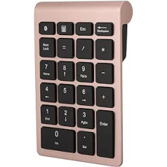 Goshyda 22 taustiņu ciparu tastatūra, Bluetooth bezvadu tastatūra, pārnēsājama finanšu uzskaites uzlādējama ciparu tastatūra klēpjdatora galddatoram, personālajam datoram (Rose Gold)