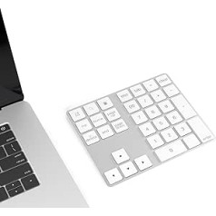 Cateck Bluetooth Numeric Keypad 34 Keys NumPad Wireless Number Keyboard Rechargeable Numeric Keyboard for Computer Laptop Tablet iPad Compatible with MacBook Windows Surface Pro