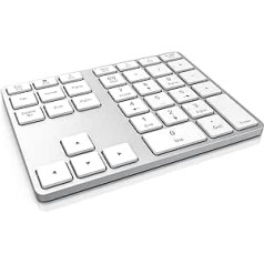 CSL — Bluetooth ciparatūra — Bezvadu ciparu tastatūra ar daudzfunkcionāliem taustiņiem — Alumīnija tastatūra — 35 taustiņi — Bluetooth 3.0 — Bezvadu savienojums — saderīgs ar Apple PC piezīmjdatora planšetdatoru — Wind