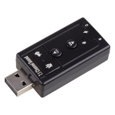 RoGer USB Audio card with microphone input / Virtual 7.1 / silver