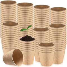 meekoo Torftöpfe, 600 Stück, 6,9 cm, Samen-Start-Topf, kleine Sämling-Töpfe, runde Samen-Starter-Setzlingschale für Gartenpflanze, Blumenzucht, Keimung, Kindergarten-Bepflanzung