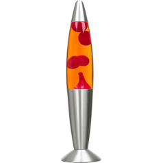 CELLUSTOP Magma Rocket Lava Lamp Rocket - Dekoratīvā stāvlampa Rocket - Komplektā ar 2 spuldzēm R39 - Stikls un alumīnijs - Slēdzis - 25 W - 34 cm - Sarkans