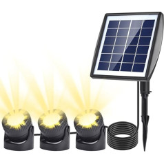 Jadeshay Solar Teichbeleleuchtung, 6V 2W Polykristallines Solarpanel Tauchstrahler Solar Unterwasserstrahler mit 1W 3 Lampen wasserdichter Landschaftsstrahler for Gartenteich