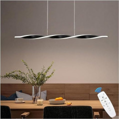 LED piekaramā gaisma, ar tālvadības pulti, galda lampa, piekarināms melns, regulējams augstums, moderna ēdamistabas lampa, spirālveida piekarināmā lampa, virtuves piekarināmā lampa, ēdamistabas galds ēdamistabai,