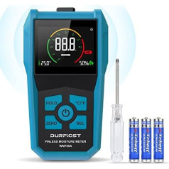 DURFICST Wall Moisture Meter, Needle Free Moisture Meter with Alarm Function, for Measuring Walls, Cork, Wood and Other Materials