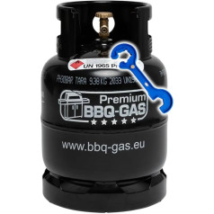 BlueCraft 8 kg Premium BBQ gāzes pudele (tukša), ideāli piemērota jūsu Weber, Broil King, Napoleon grilam - Premium BBQ gāzes pudele ar gāzes regulatoru + 17 atslēgas