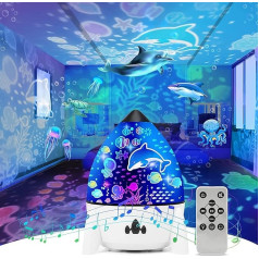 Starry Night Light Projector for Babies - Perfect Toy / Gift for Children - Rechargeable, Rotating LED Starry Sky Lamp with Remote Control for Decoration of Children’s Rooms - For Girls and Boys