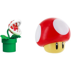 BDP Paladone Piranha augu lampa, LED gaisma ar elastīgu galviņu, Nintendo fani, 33 cm augsta, USB barošana, plastmasas, sarkana/zaļa, 33 cm augsta, PP6348NN & Super Mario sēņu gaisma ar skaņu, Multi