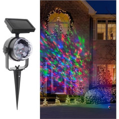 Tragbare Weihnachtsprojektorlichter, Solar LED Outdoor Spot Rotary Lampe Projektor RGB Kristall Sta Beleuchtung Rasen Solar Garten Projektor Urlaub Party Licht Hd-Bild Und Einfache Installation