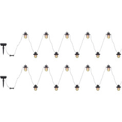 meineWunschleuchte 2er Set Solarbetriebene Outdoor Lichterketten mit 10 Laternen, Länge 4,8 Meter