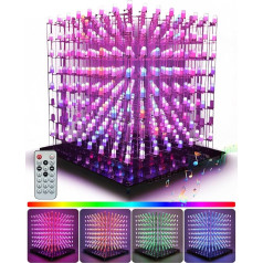 iCubeSmart 3D8RGB-KIT LED kubu komplekts, DIY elektronikas komplekts, 8x8x8, LED gaismas kubs, DIY lodēšanas projektu komplekts (3D8RGB komplekts)