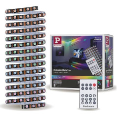 Paulmann 78888 LED sloksnes dinamiskais komplekts 5 m Dynamic Rainbow RGB IP20 12 V DC, ieskaitot 1 x 10,5 W aptumšojamu gaismas sloksni Balta Plastmasas