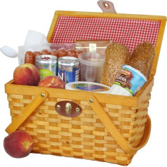 vintiquewise (TM) qi003081 Gingham gefüttert Picknick-Korb mit klappbare Tragegriffe