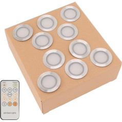 10 bateriju LED paneļu komplekts, 0,8 W, 304 Edelstahl, IP67, Wasserdicht, LED-Deck-Einbauleuchte, 90-265 V (EU-Stecker)