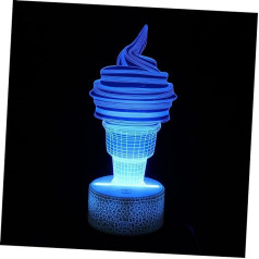 OSALADI 1 Satz Eis 3d-lichter Led-schreibtischlampe 3d-schlafzimmerlicht Licht in Eisform Eis Nachtlicht Illusion Usb-lampen Led-illusionslampe 3d-bett Acryl Fernbedienung Modellierlicht