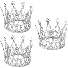 Veemoon Mädchenkrone 3st Tortendeko Einschulung Haarschmuck Kuchendekorationen Kuchen Topper Kuchendekorationszubehör Kuchen Tiara Krone Haarring Kind Königliche Partydekoration