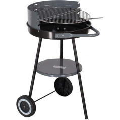 Master Grill MG912 Round Barbecue on Wheels Charcoal Grill Stand Grill Trolley with Lower Shelf Garden Grill 40 cm Diameter BBQ