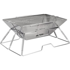 Schnell Grill Große : Original Folding Holzkohle BBQ Grill aus Edelstahl. Tragbare und Ideal für Camping, Picknick, Trekking, Hinterhöfe, Survival, Notfall- Vorbereitung.