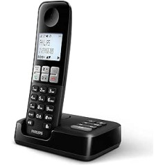 Philips D2551B / 01 DECT bezvadu tālrunis ar automātisko atbildētāju