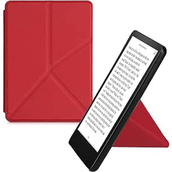 kwmobile aizsargvāciņš, kas saderīgs ar Amazon Kindle Paperwhite (11. paaudze — 2021) — mākslīgā āda — e-lasītāja vāka futrālis — sarkans