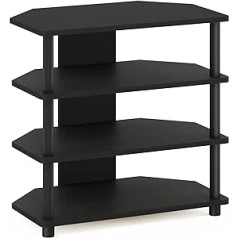 Furinno TV-Schrank mit 4 Ablageflächen, holz, Schwarz, 37,08 x 60,2 x 58,93 cm